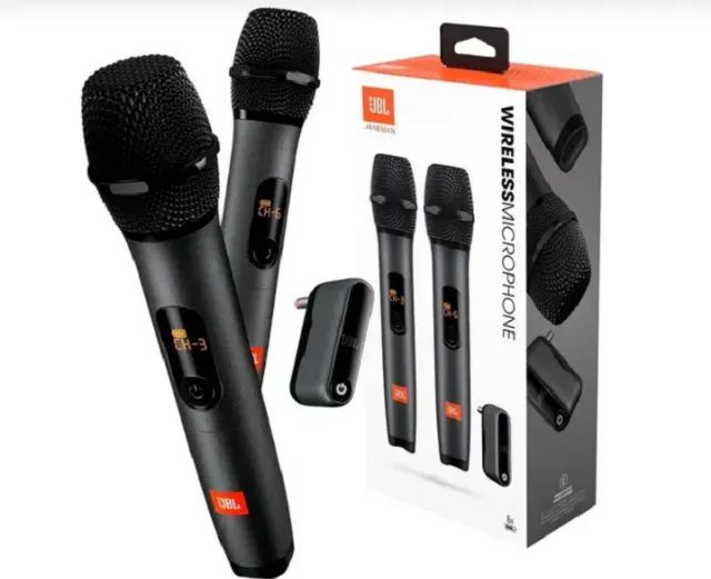 Kit Microfones Jbl Original Duplo Wireless Micbr2 Preto *ler Anúncio* 