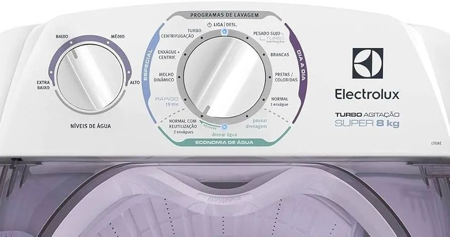 Lavadora de Roupas Electrolux 8kg Turbo Agitação 220V (LT08E )