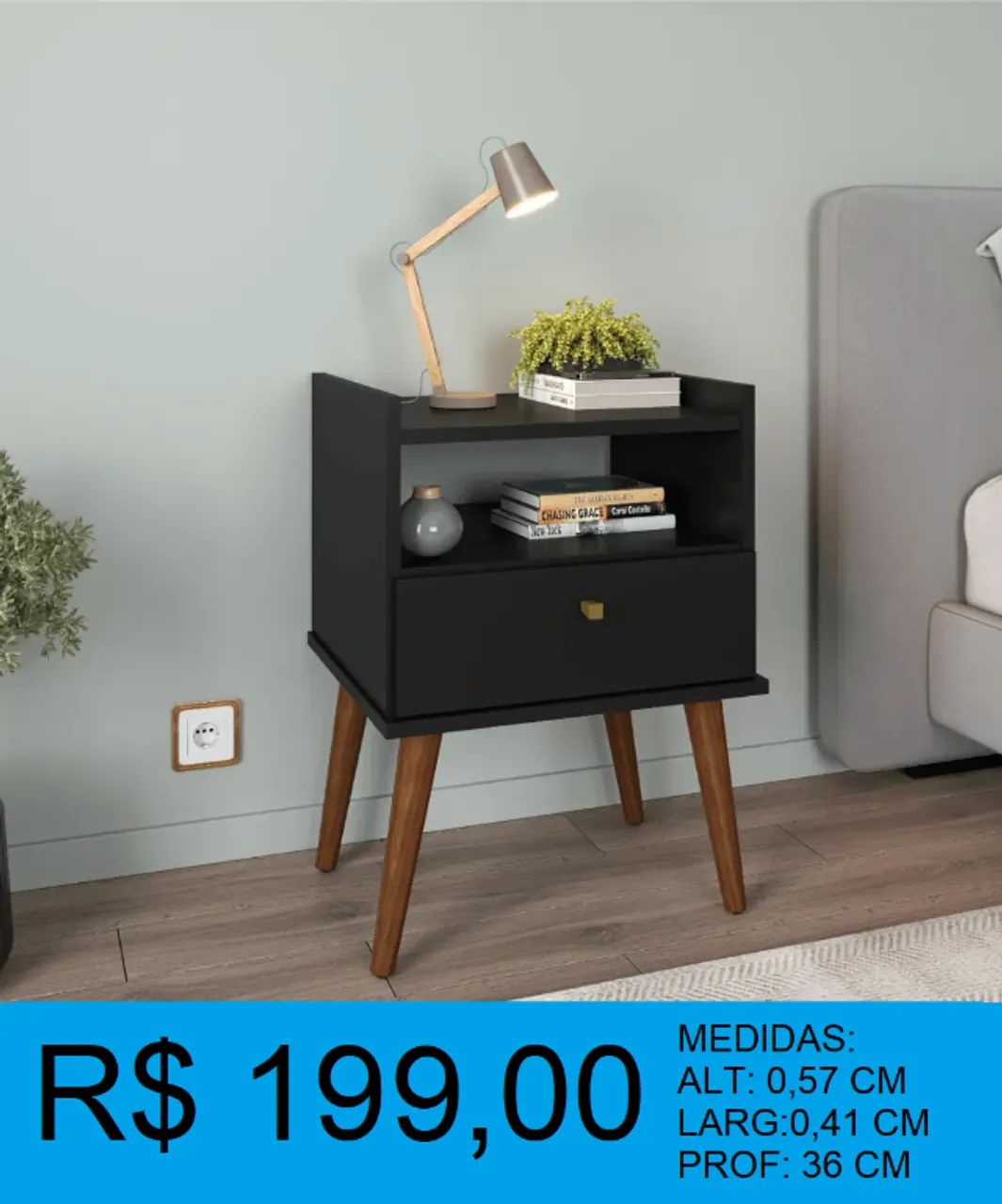 mesa de cabeceira com uma gaveta - a pronta entrega  - Foto 3