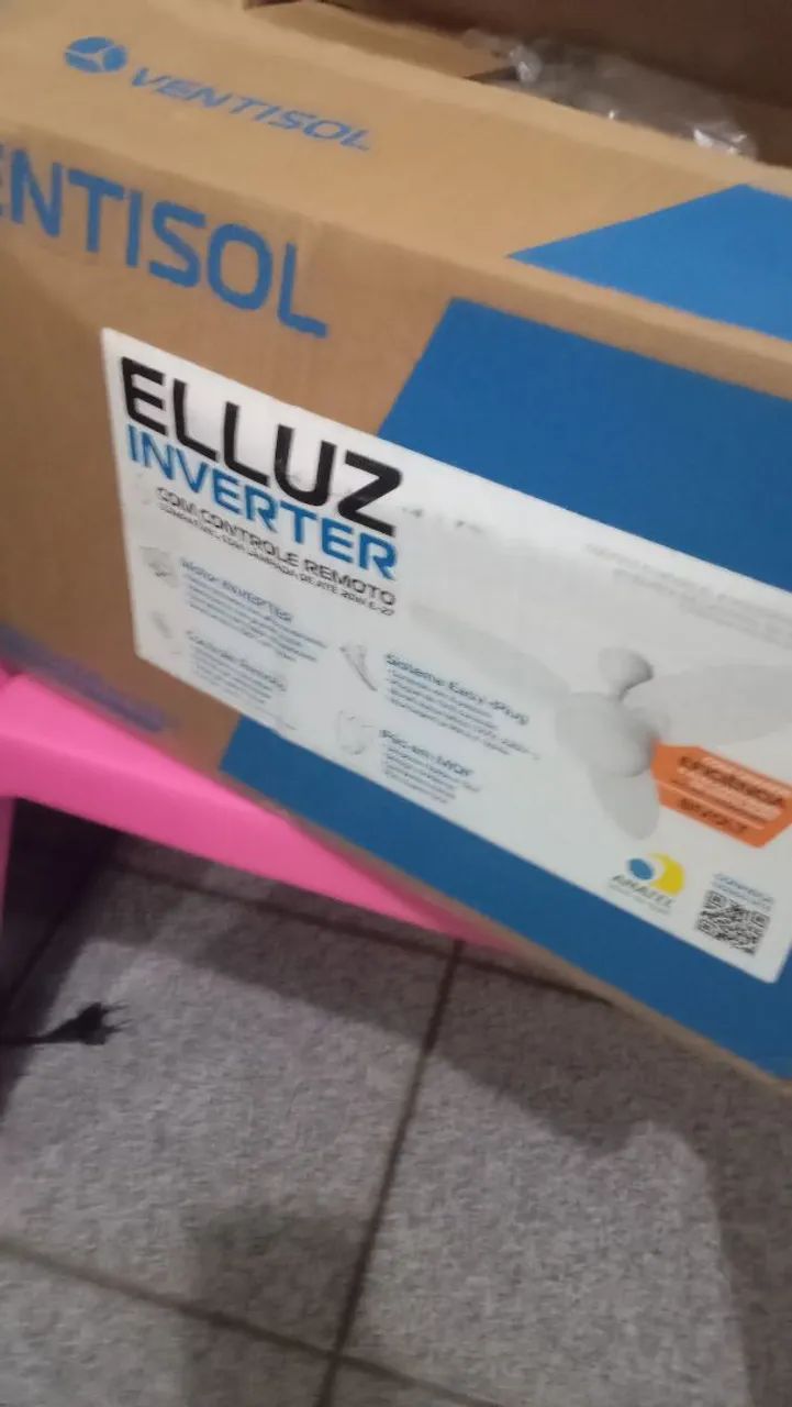 Ventilador de Teto Elluz Inverter com Controle Remoto - Novo