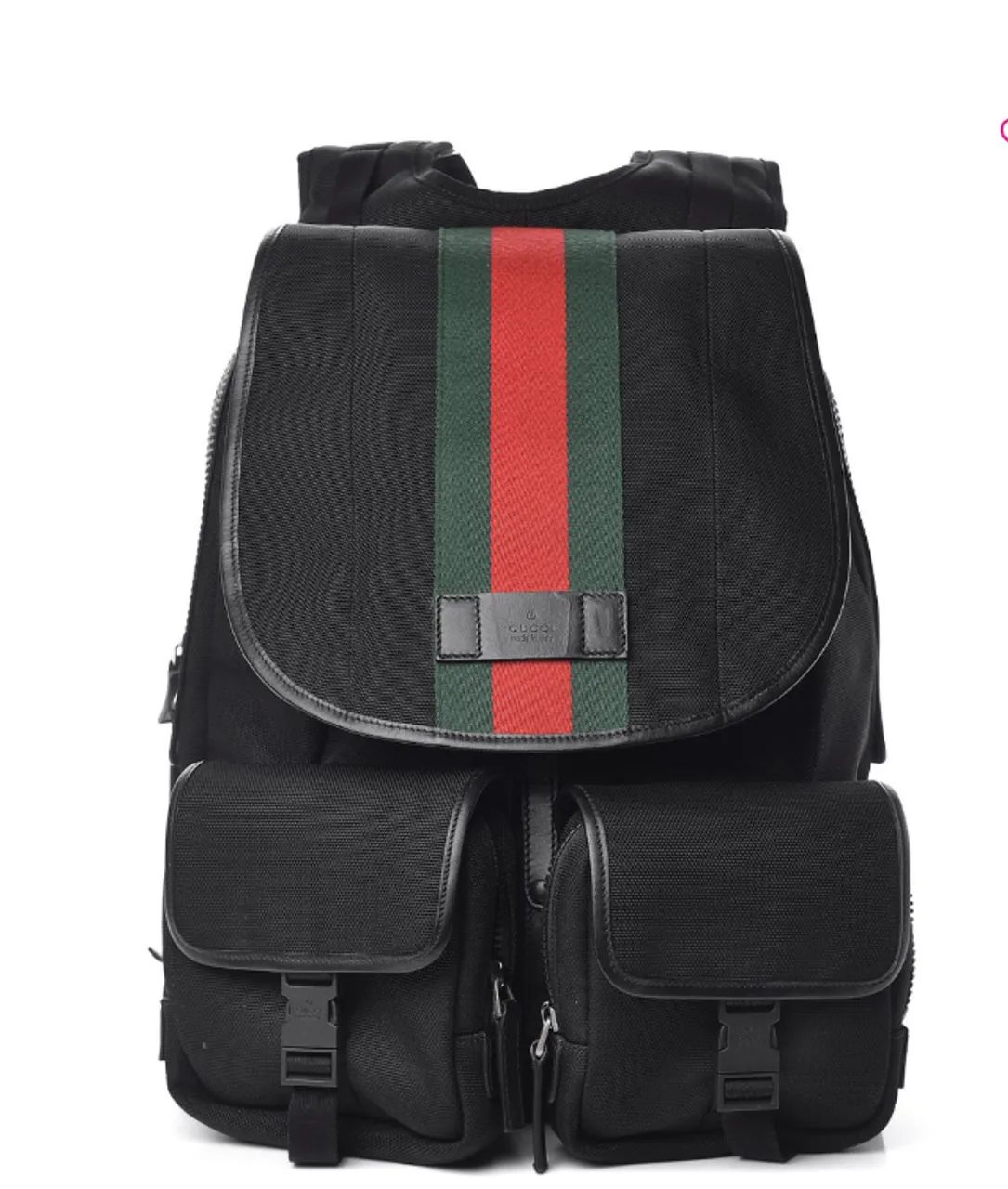gucci web double pocket techno canvas com bolsos removíveis