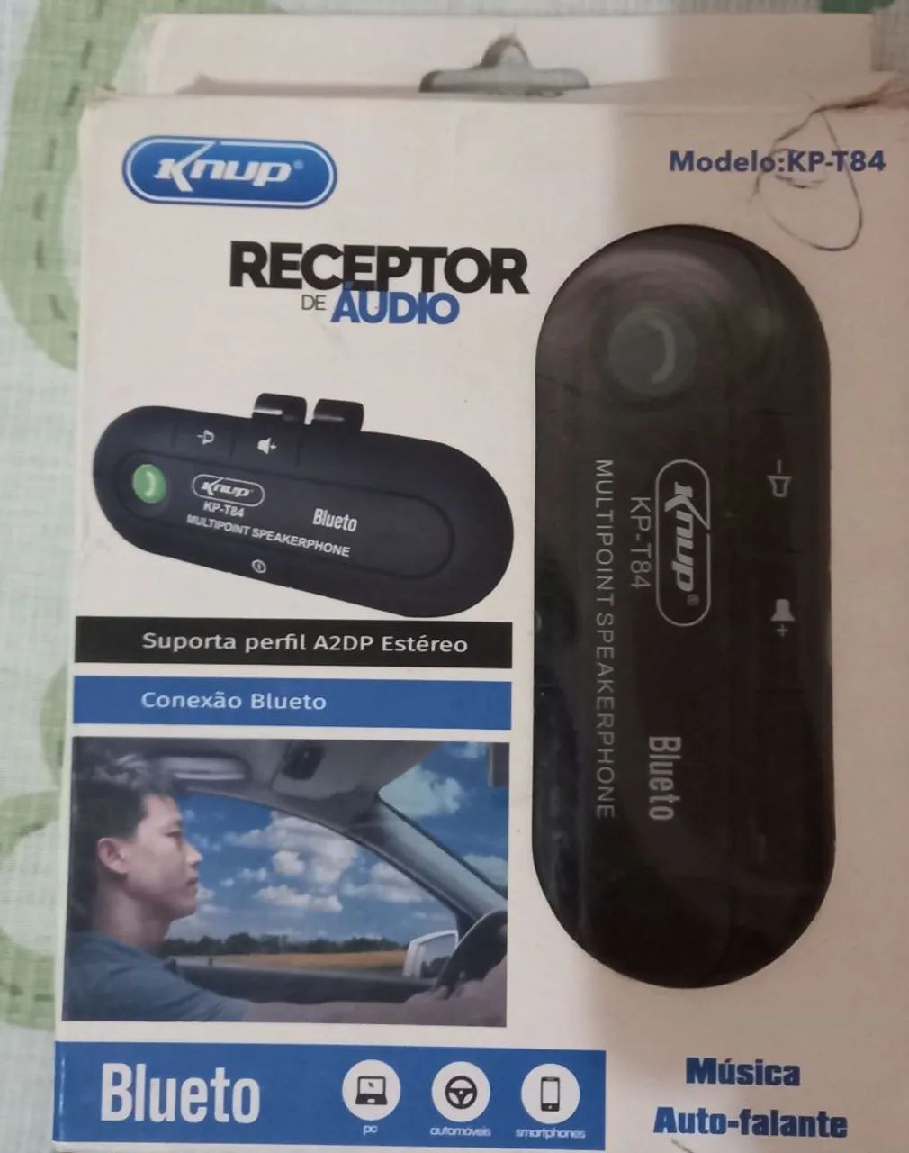 Receptor de audio veicular bluetooth fale no celular com as mãos livres. 