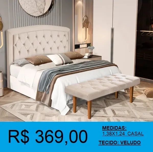 Cabeceira em veludo - suede e corino - Entrega e instalação GRÁTIS 
