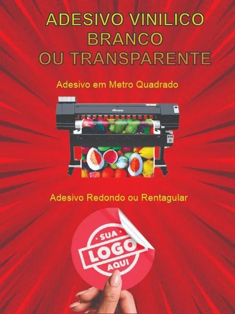 Adesivo em Vinil Branco ou Transparente