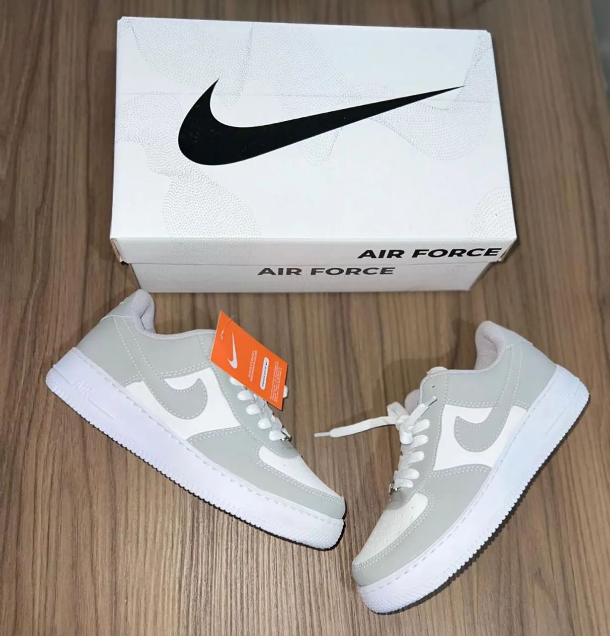 Tênis Air force branco cinza 