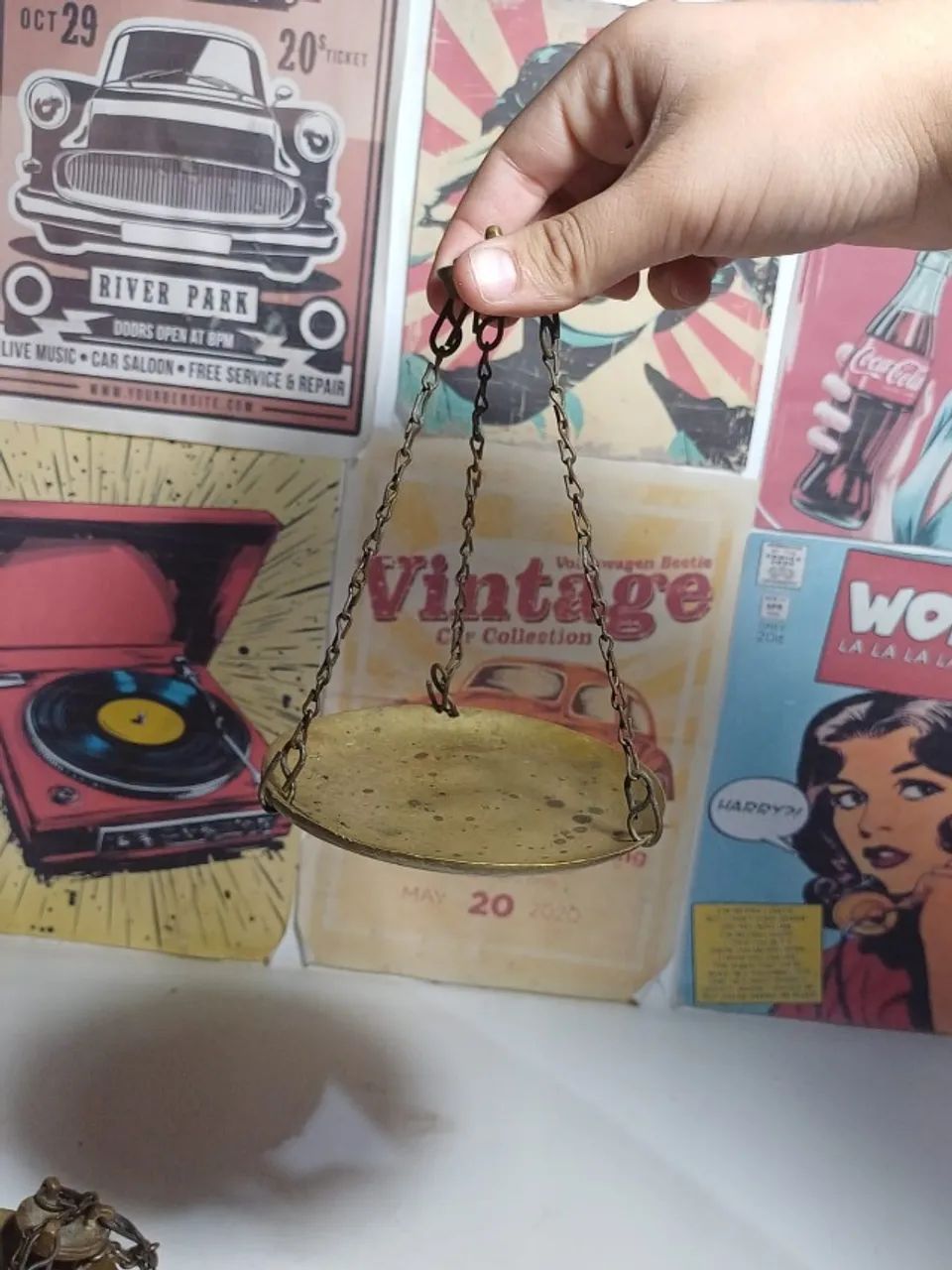 Par de pratos de balança em metal amarelo  - Foto 2