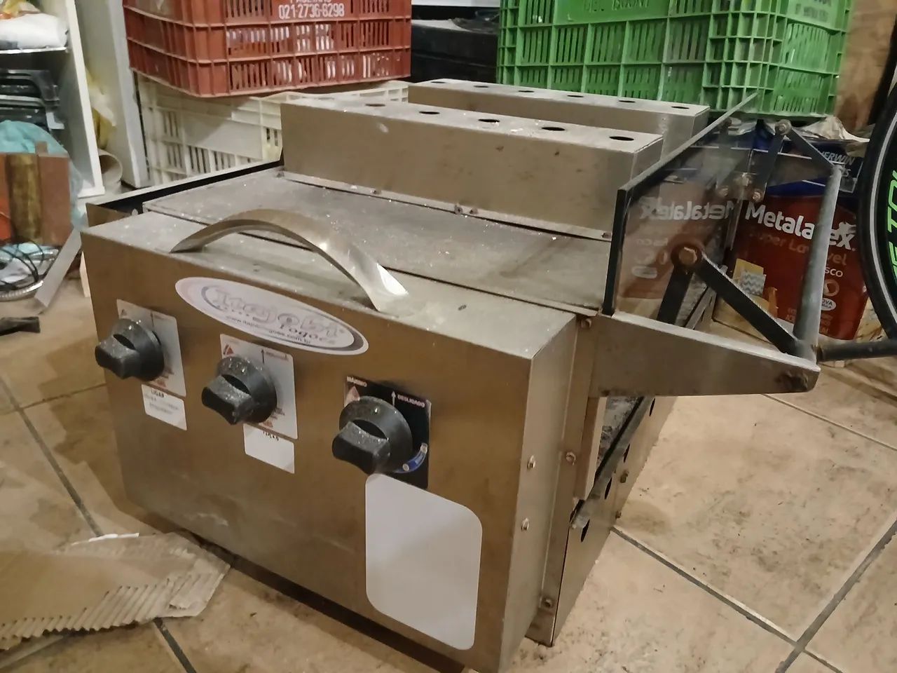 Forno Itajobi 40x70 2 queimadores infravermelho base de pedra refratário inox com grill