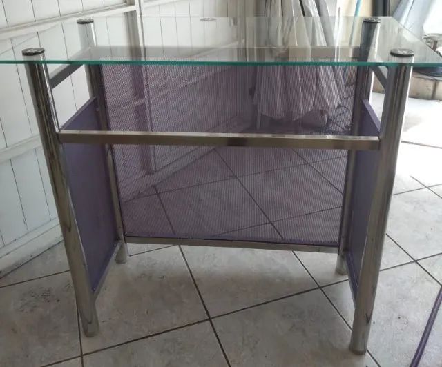 Balcão para Recepção em Aço Inox e Blindex 1.50X50cm altura 92cm  - Foto 2