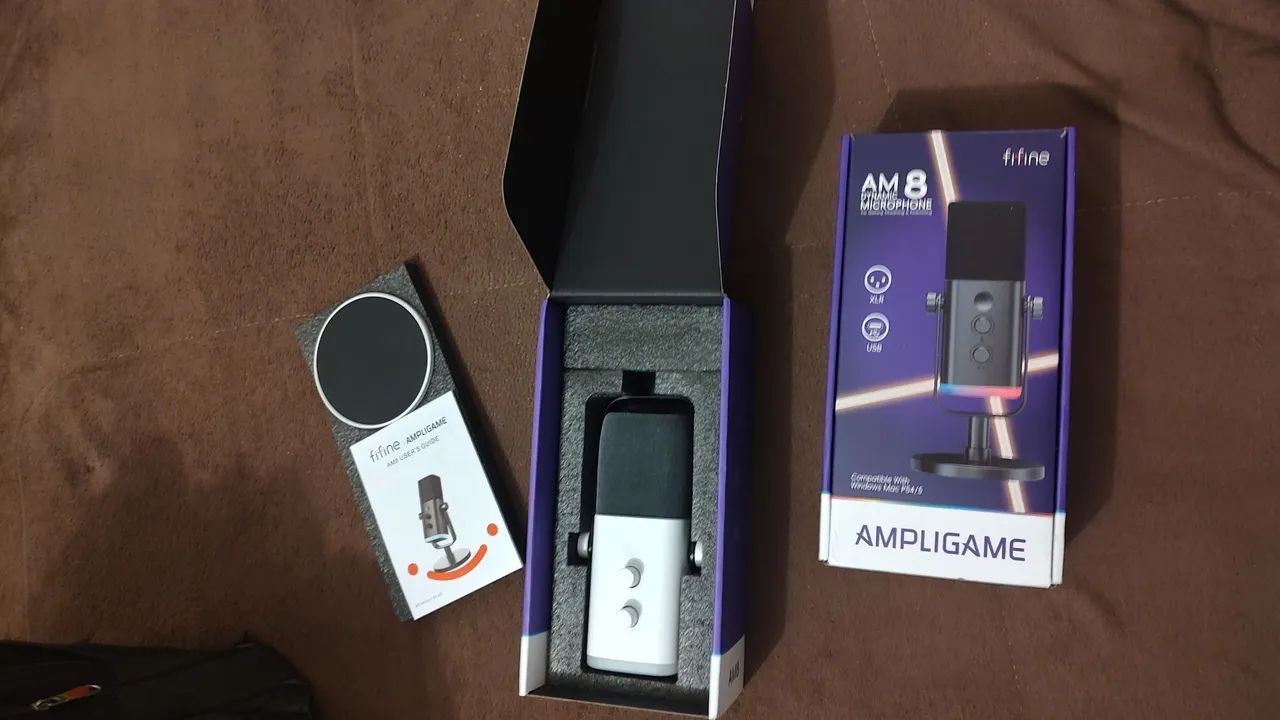 Microfone Fifine XLR/ USB AM8 Dinâmico (Novo) Branco! - Foto 3