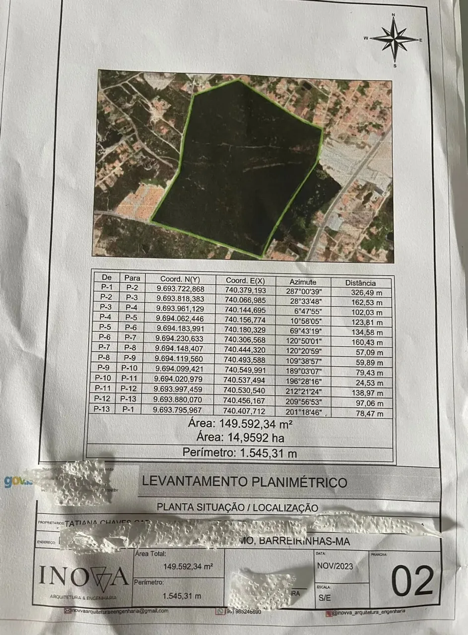 VENDO TERRENO 14 MIL HECTARES  NO CENTRO  - BARRERINHAS- MA
