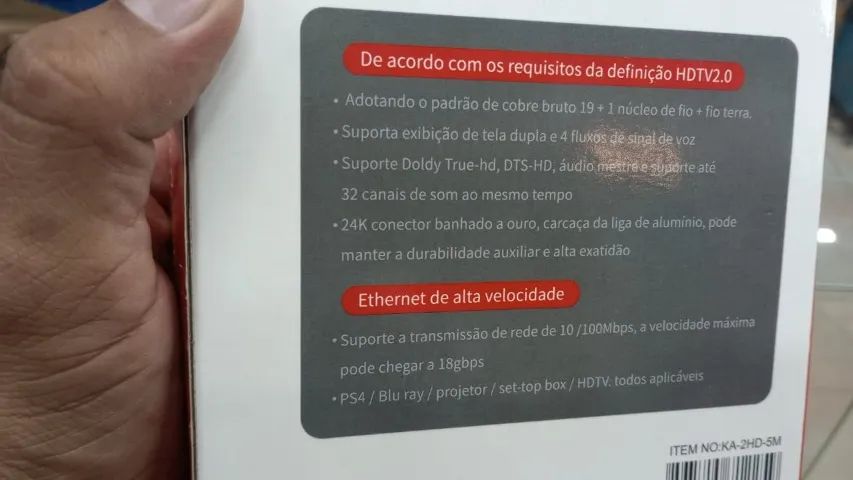 Cabo HDMI 2.0 5 Metros 4K Kapbom- KA-2HD - Foto 2