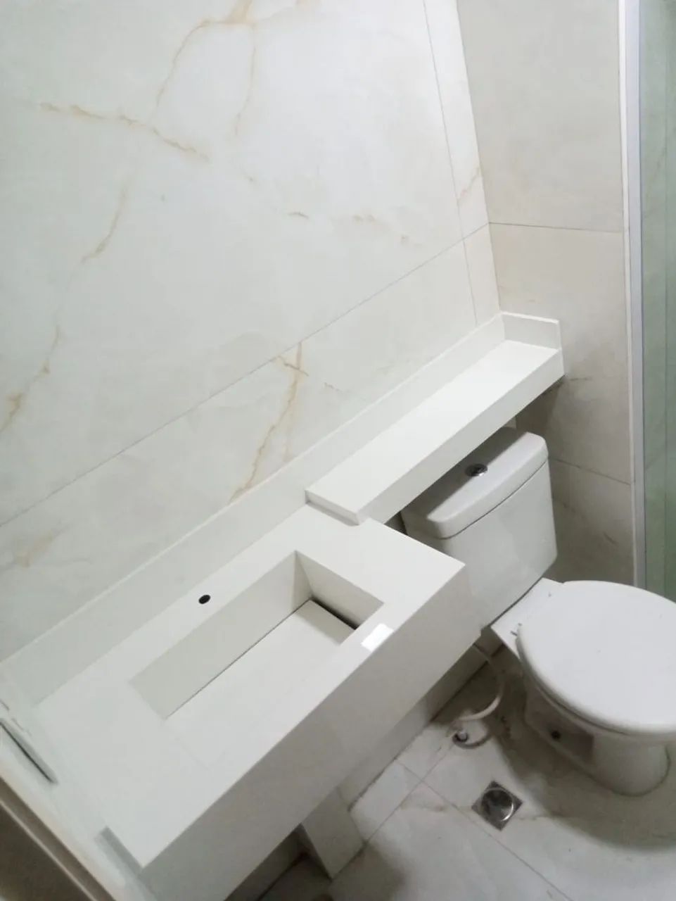 Pias de porcelanato com extensão de braço 