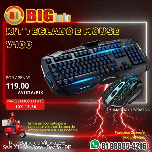 Super Kit Teclado E Mouse Gamer B-max Retroiluminado Usb Cor do teclado Preto