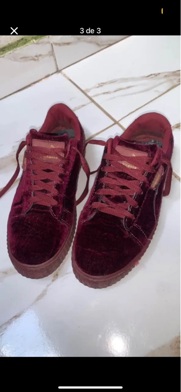 Tênis Puma Suede Veludo Vermelho
