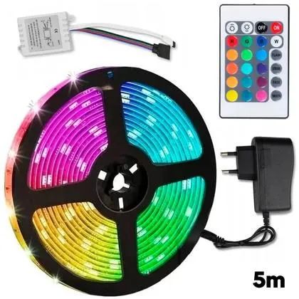 Fita de Led RGB 3528 Colorida 5m + Controle + Fonte 300 Led Decoração - Foto 6