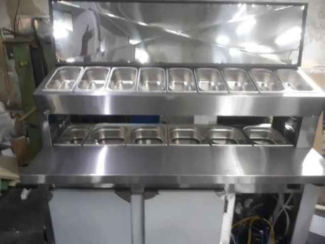 CONDIMENTADORA COM PISTA NO TAMPO E PISTA ELEVADA COM TAMPA ÚNICA  NO 430 OU 304 - Foto 3