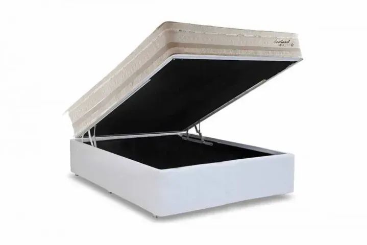 Conjunto: Box com Baú+ Colchão Herval - Scotland  - Casal 138X188X79