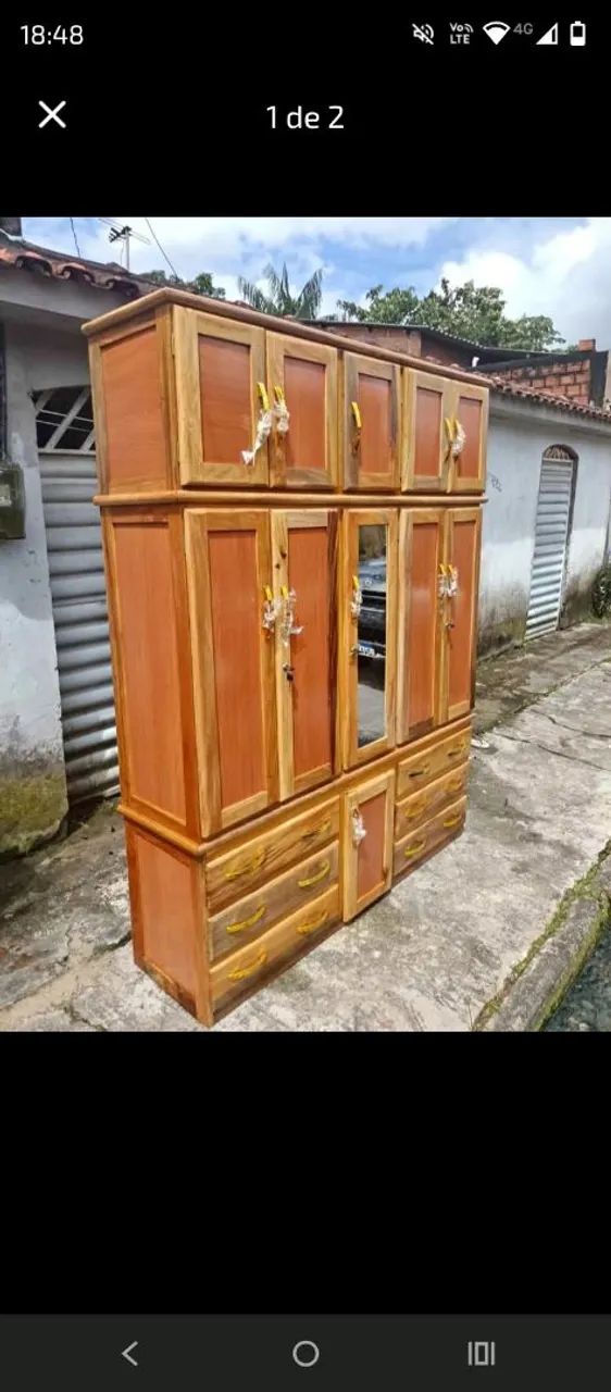 GUARDA ROUPA 5 PORTAS 90% MADEIRA 