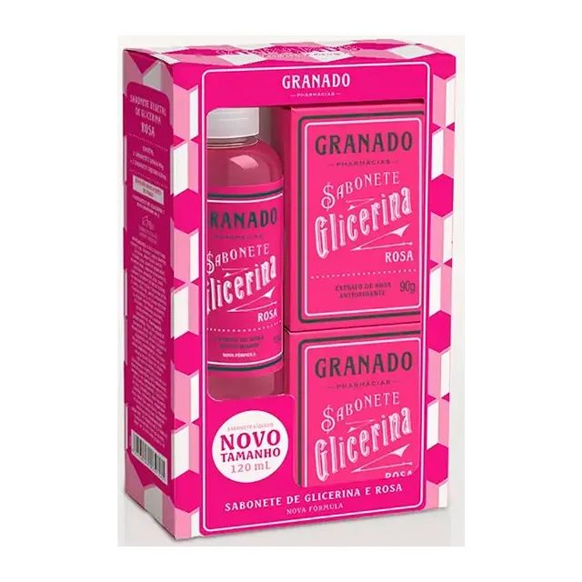Kit De Sabonetes Granado Líquido + Barras De Glicerina Rosa - CM0021