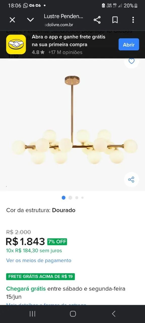 Pendente retangular jabuticaba 15 globos  - Foto 2
