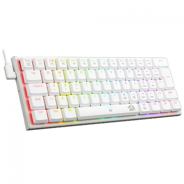 Teclado Mecânico Gamer | Redragon Anivia Lunar White | RGB | 60% | Switch Blue - Loja FH - Foto 4