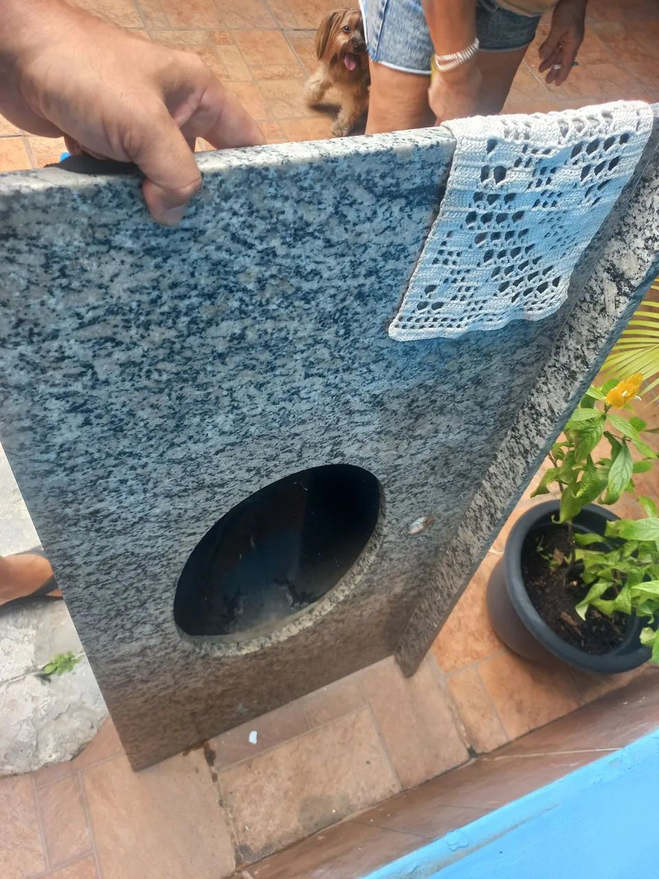 Pia de granito com cuba