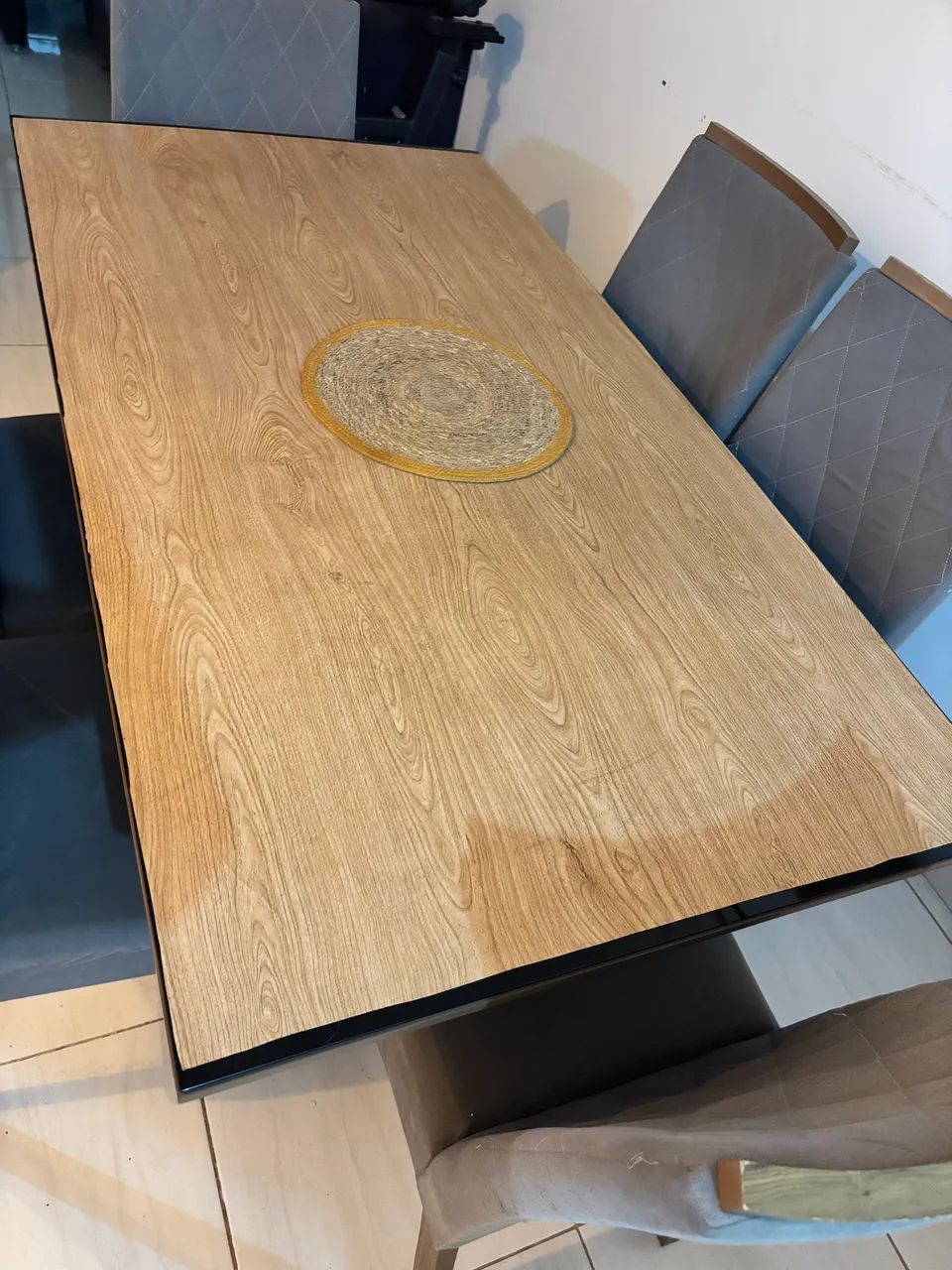 Mesa de jantar com tampo de vidro + 6 cadeiras  - Foto 2