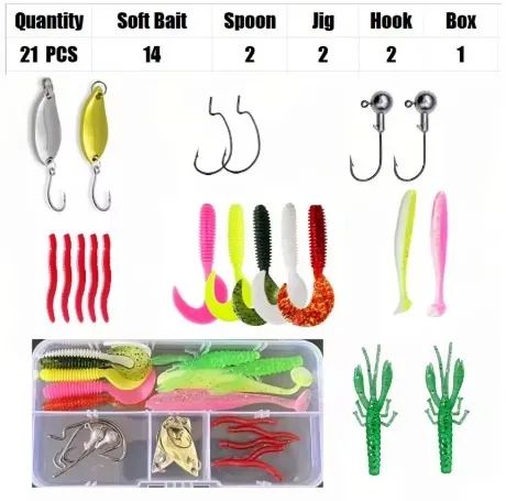 Kit Iscas Artificiais + 105 Peças | Pesca Tucunaré, Robalo + Branco - Foto 3