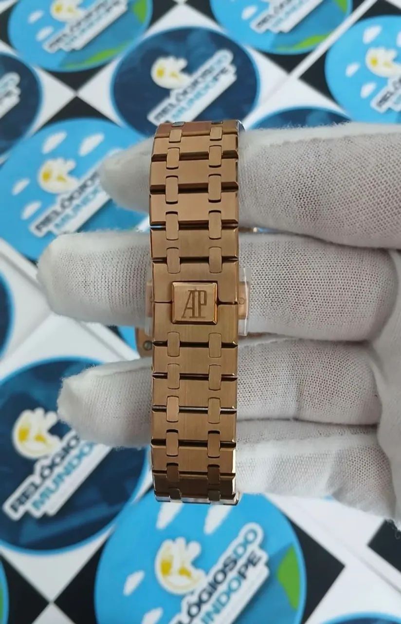 RELÓGIO ROYAL OAK CHNOGRAPH ROSE E FUNDO PRETO - Foto 5