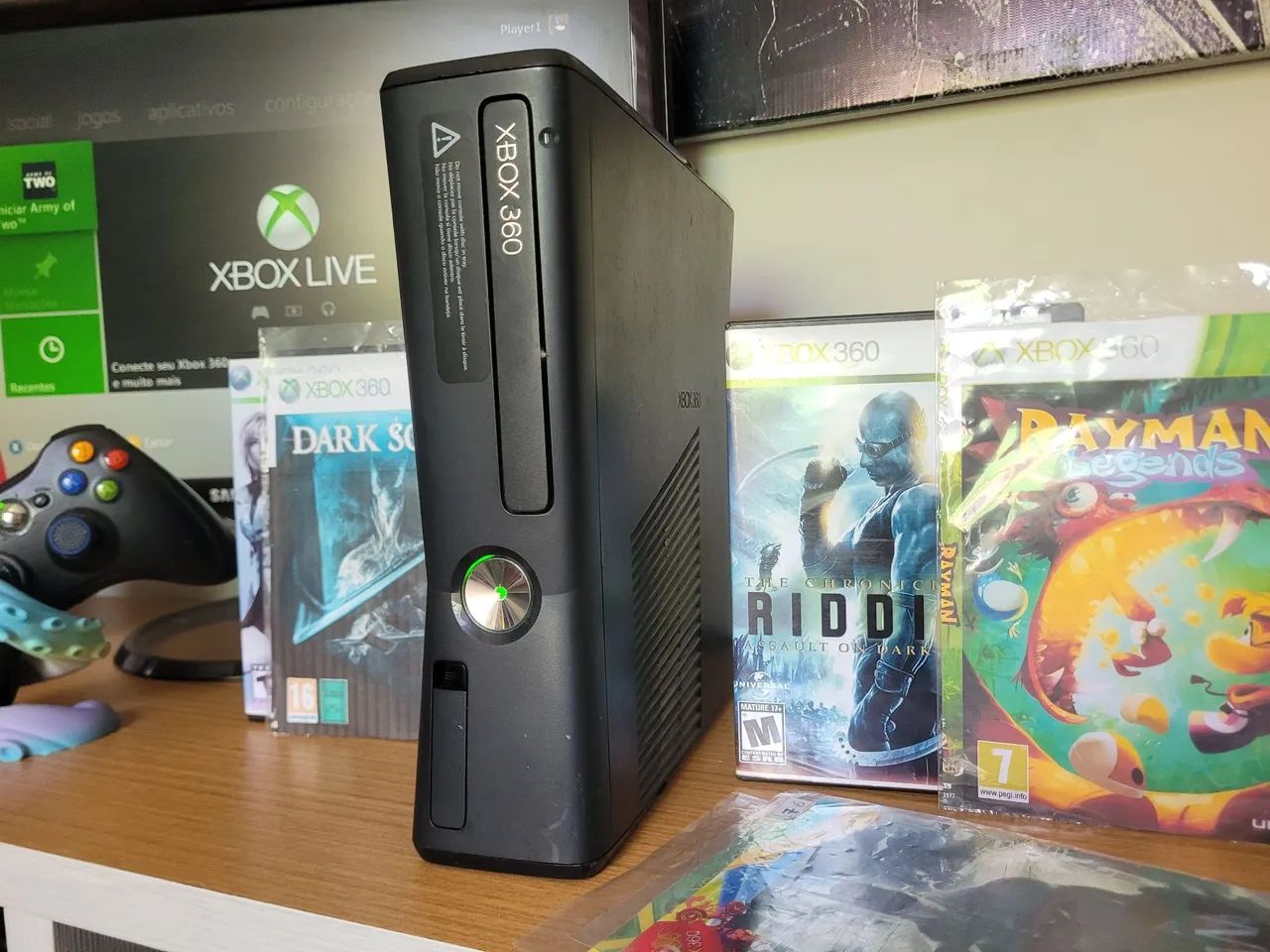 Xbox 360 Slim destravado completo - Foto 3