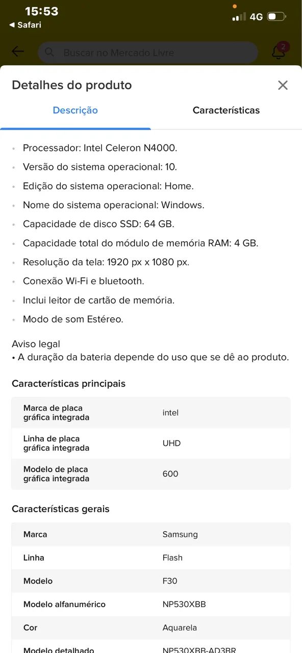 Notebook Samsung Rosa com ID Digital - Foto 3