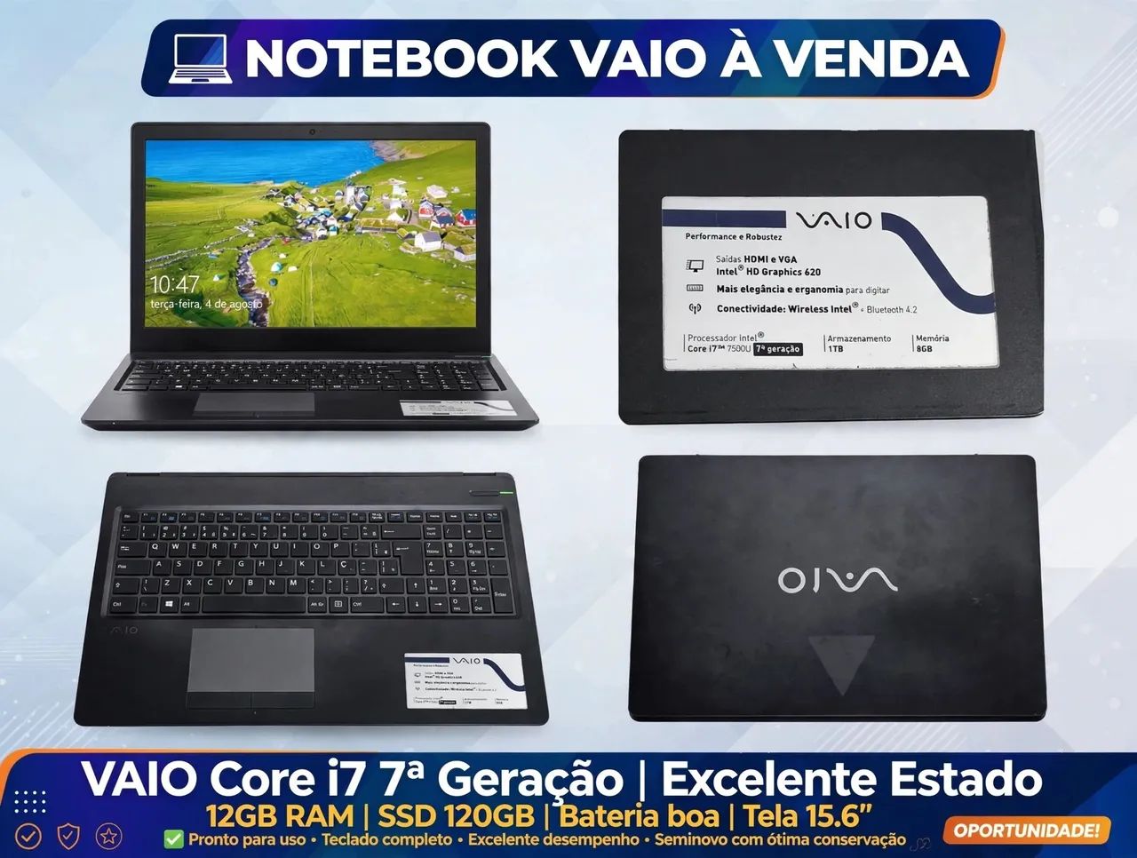 Notebook core i7 12gb ram