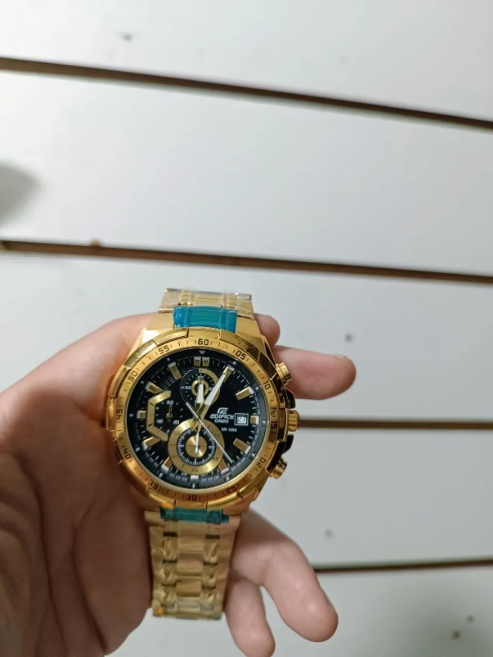 Relógio CASIO EDIFICE FUNCIONAL DOURADO FUNDO PRETO - Foto 5