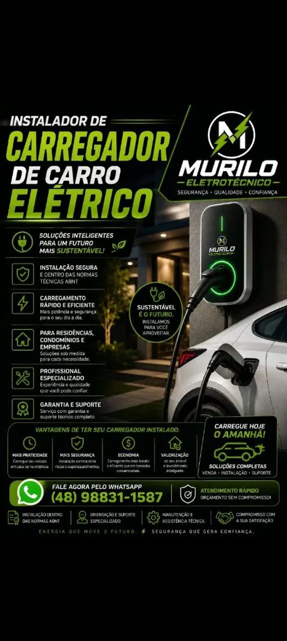 Instalação de carregador pra carros elétricos.