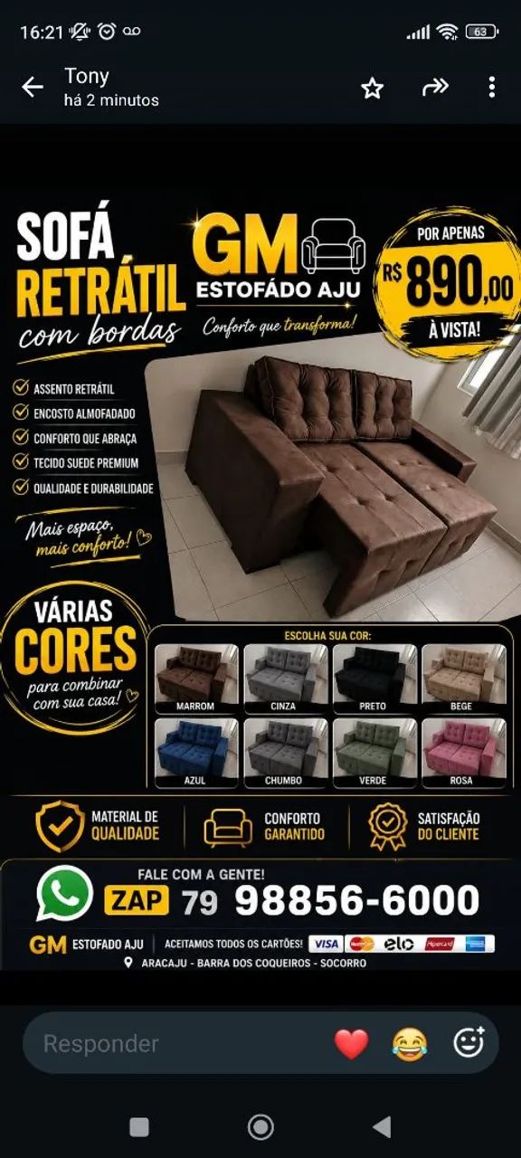 Sofa retrátil 