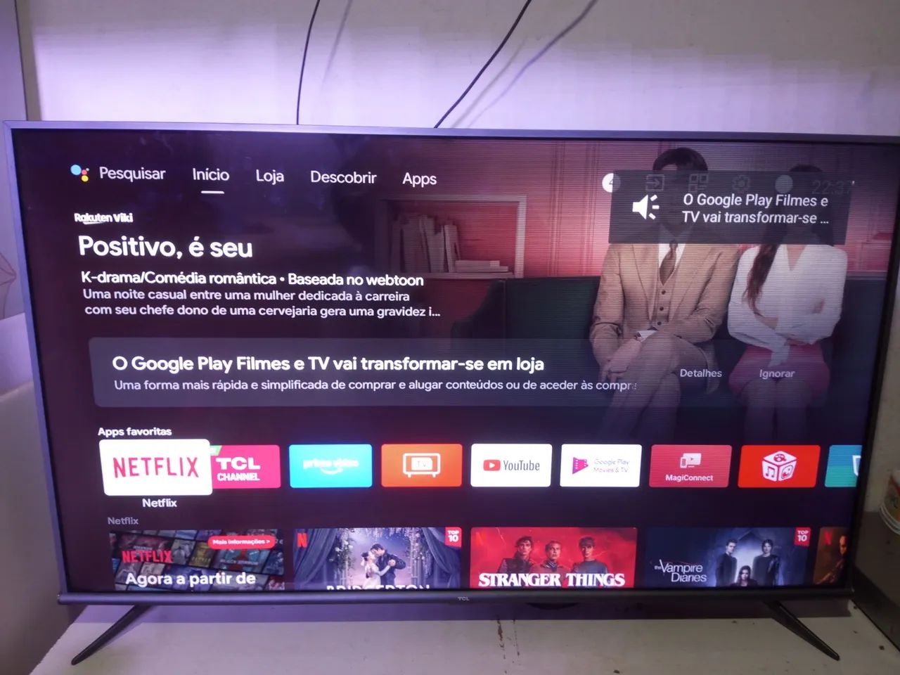 Smart tv TCL 55 polegadas 4k Android perfeita 