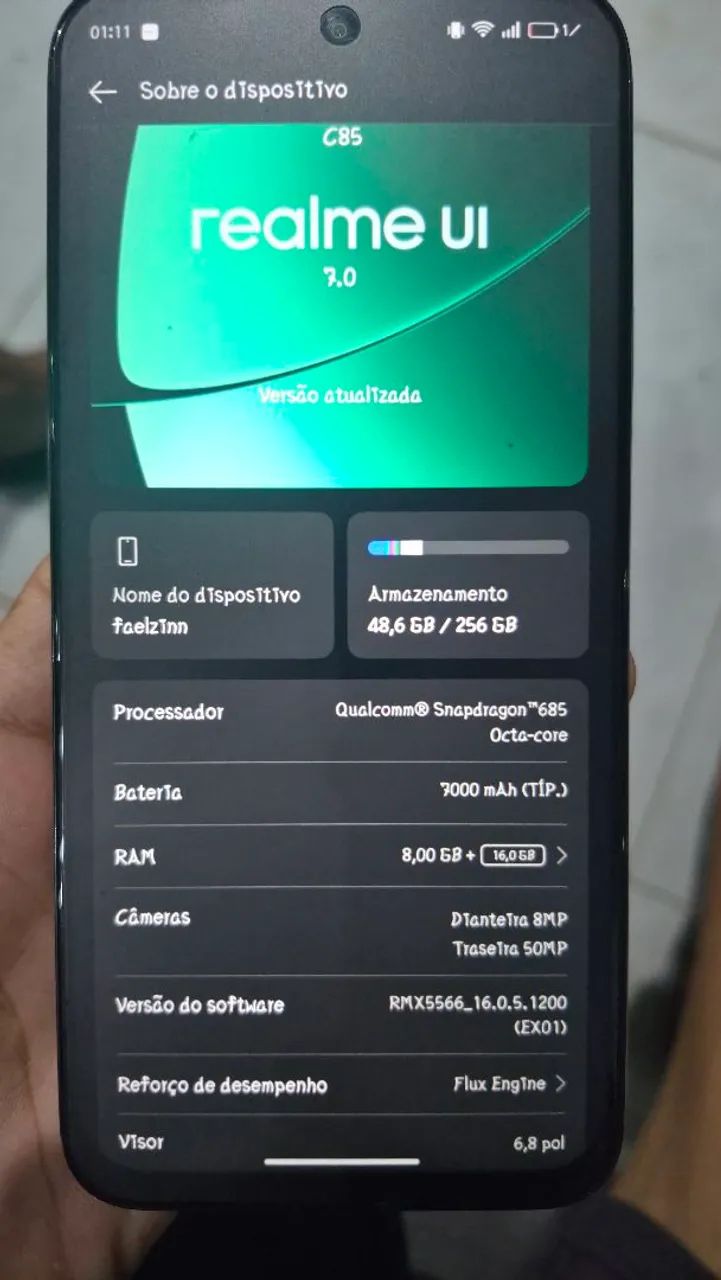 CELULAR REALME C85 NOVO 256GB 12RAM - Foto 2