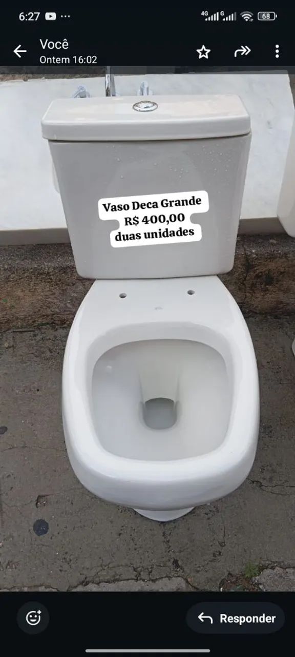 Vaso sanitário com caixa acoplada 