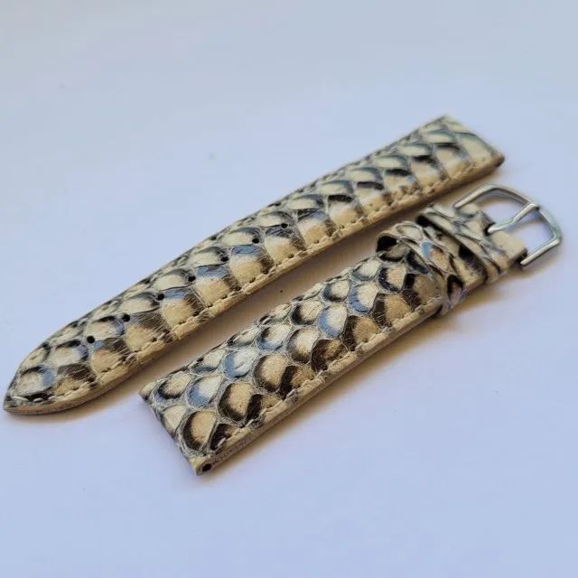 Pulseira De Relógio Chainon 18mm Couro De Crocodilo Vintage - Foto 2