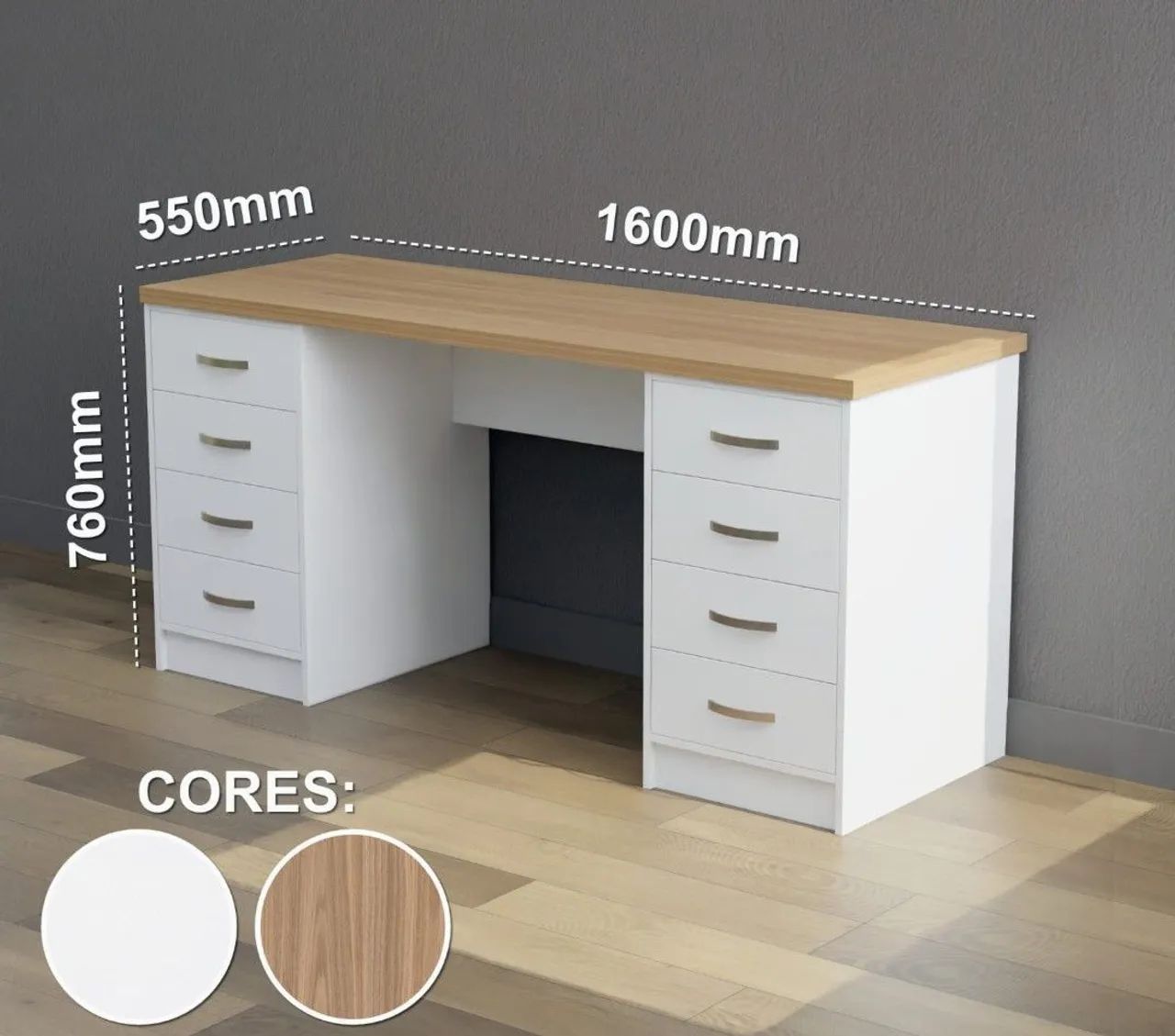 Mesa grande para escritório em mdf
