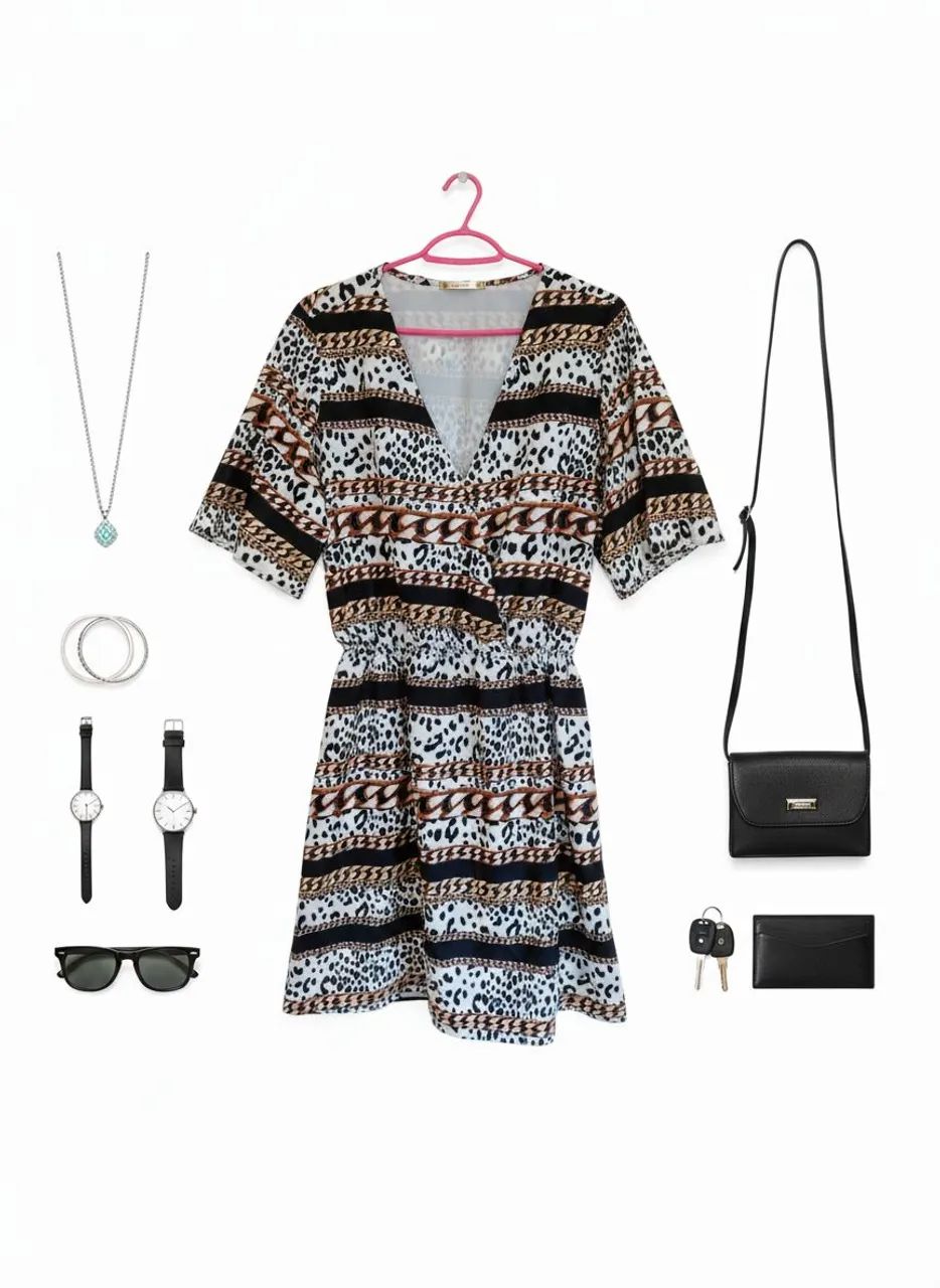 Vestido animal print Alk glamour 