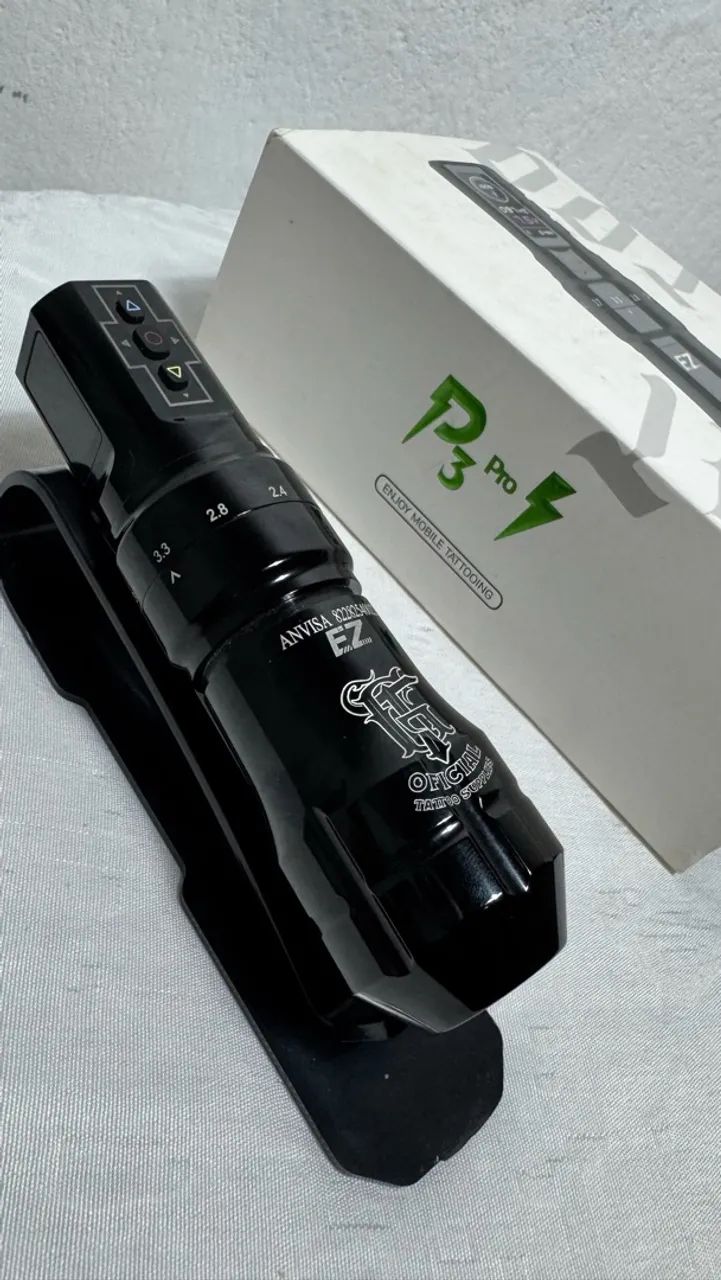 Kit Completo para Tatuagem - EZ P3 Pro + 40 Cartuchos + 7 Peles - Foto 4
