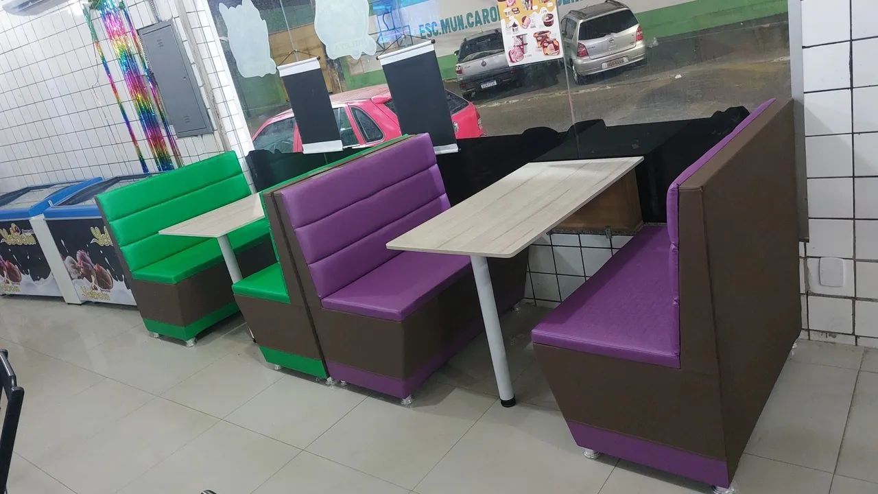 Jogo de sofás Booth com mesa para Açaiterias e sorveterias  - Foto 3