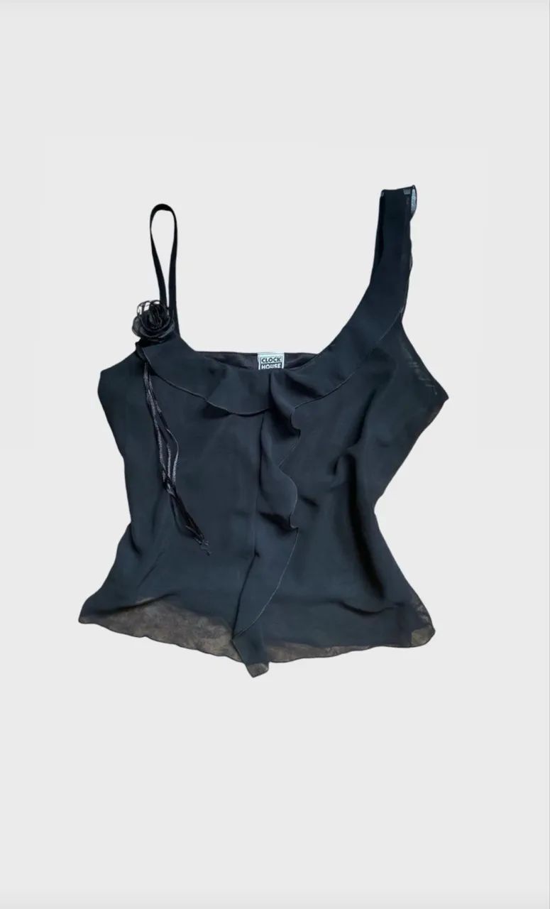 Blusa com babados preta 