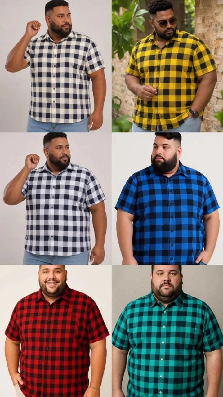 camisas xadrez plus sizes do g1 ao g6 e do p ao gg - Foto 5