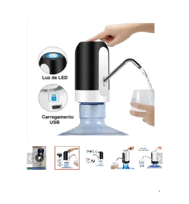 Bomba Automática Para Garrafão De Agua Bebedouros - Recarregável Usb - Foto 2