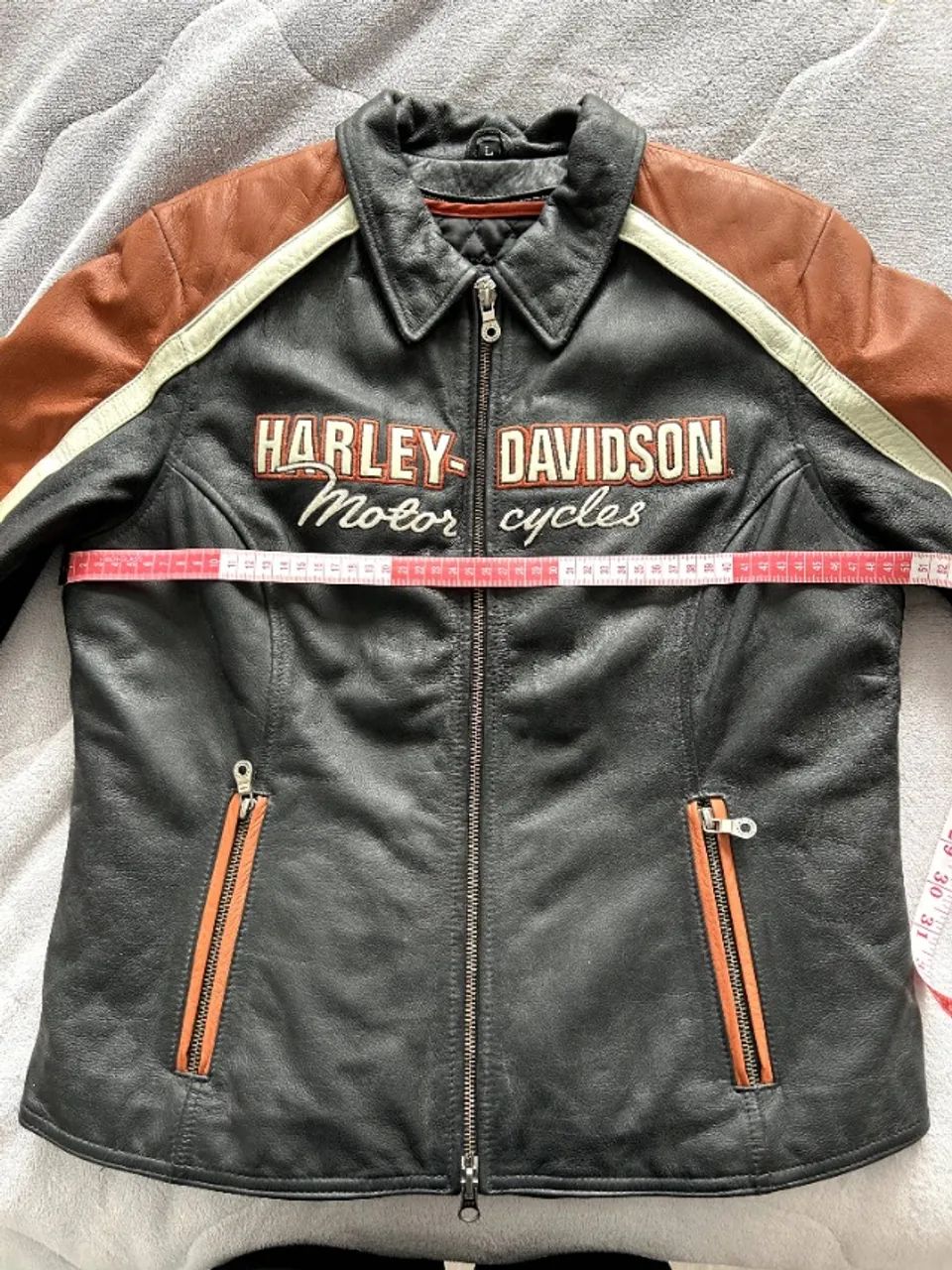 Jaqueta Harley Davidson feminina vintage couro legítimo - Foto 4
