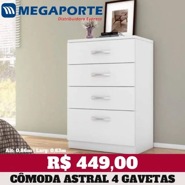 Cômoda 4 Gavetas (Novo) Entrega Grátis!  - Foto 4