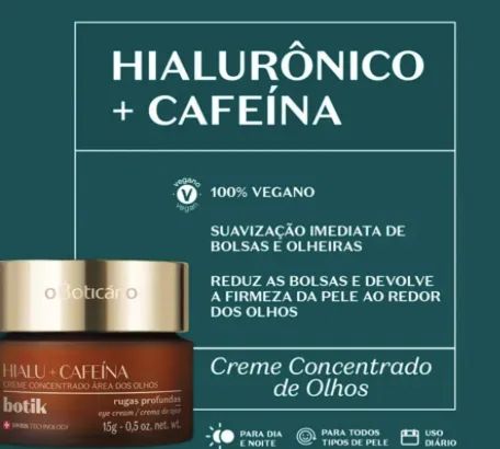 Acido Hialuronico + cafeina 15g Botik do Boticario - Foto 4