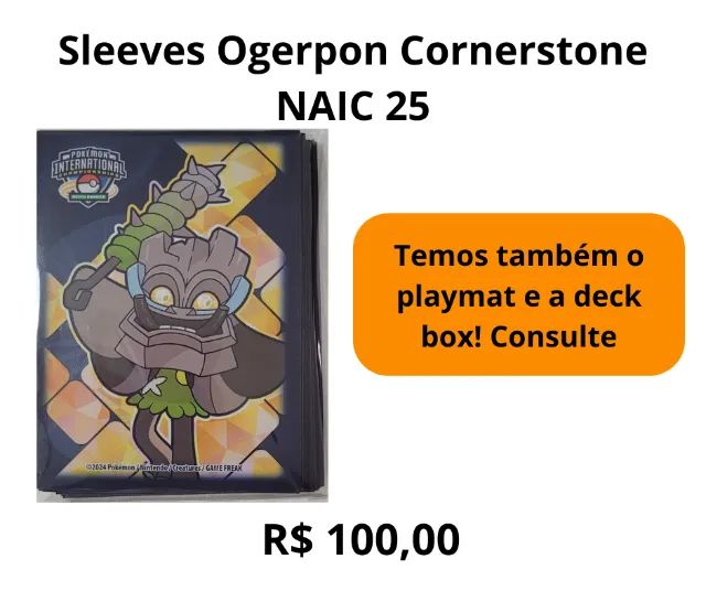 Pokémon - Sleeves protetores de cards EXCLUSIVOS dos torneios internacionais